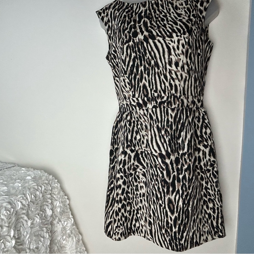 Mob Wife Animal Print Black White & Tan Sheath Dress Small
